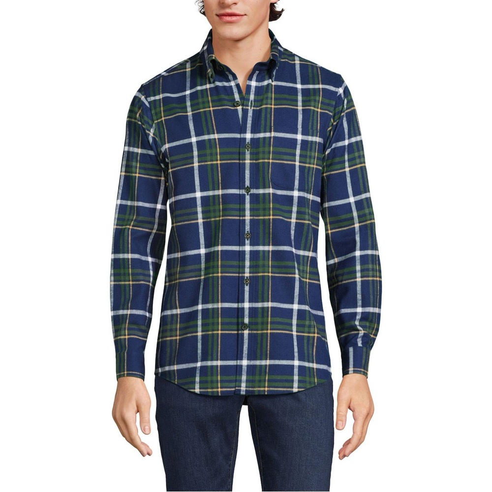 Wind River Green and Blue Plaid Men's Shirt size Large PTP 24” T-20